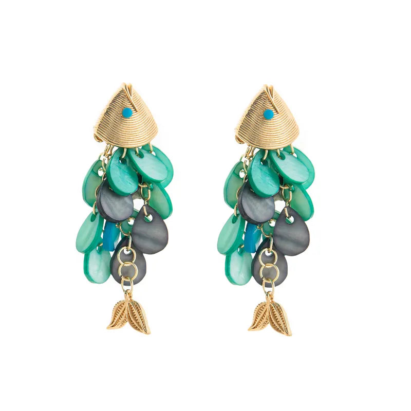 Natural Stone Blue Scale Small Goldfish Gold Earrings Ear Jewelry Ear Studs Gold Plated Color Retention Zircon