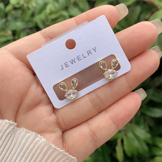 New Fashionable Ladies Copper Plated 18K Gold Diamond Embedded Animal Ring Style Earrings Multi-Style Gift For Daily Wear