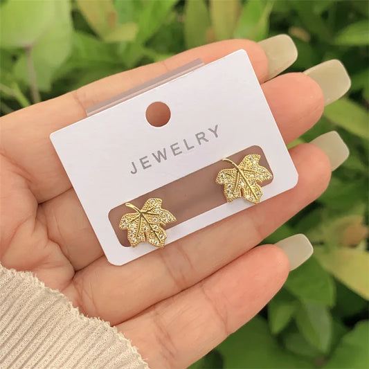 New Fashionable Ladies Earrings Copper Plated 18K Gold Set With Full Of Diamond Zircon Multi-Style Geometric Circle Heart Shaped