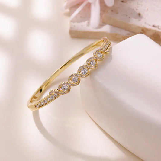 New Hot-Selling Copper KC Gold Plated Zircon Snake-Shaped Bracelet For Women Fashionable Light Luxury Women's Bracelet Wholesale