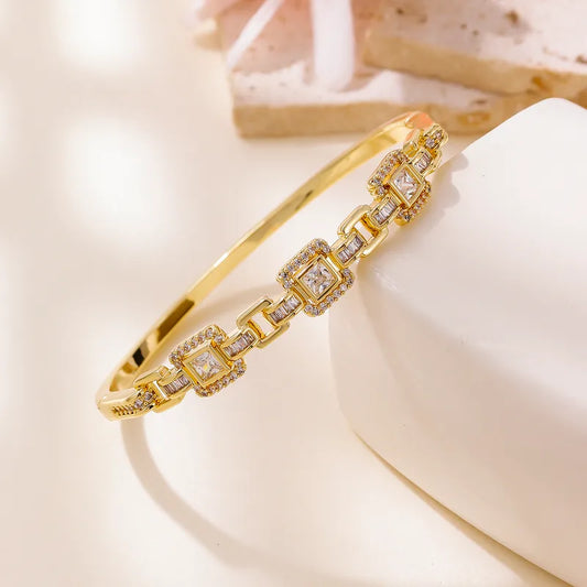 New Hot-Selling Copper KC Gold Plated Zircon Snake-Shaped Bracelet For Women Fashionable Light Luxury Women's Bracelet Wholesale