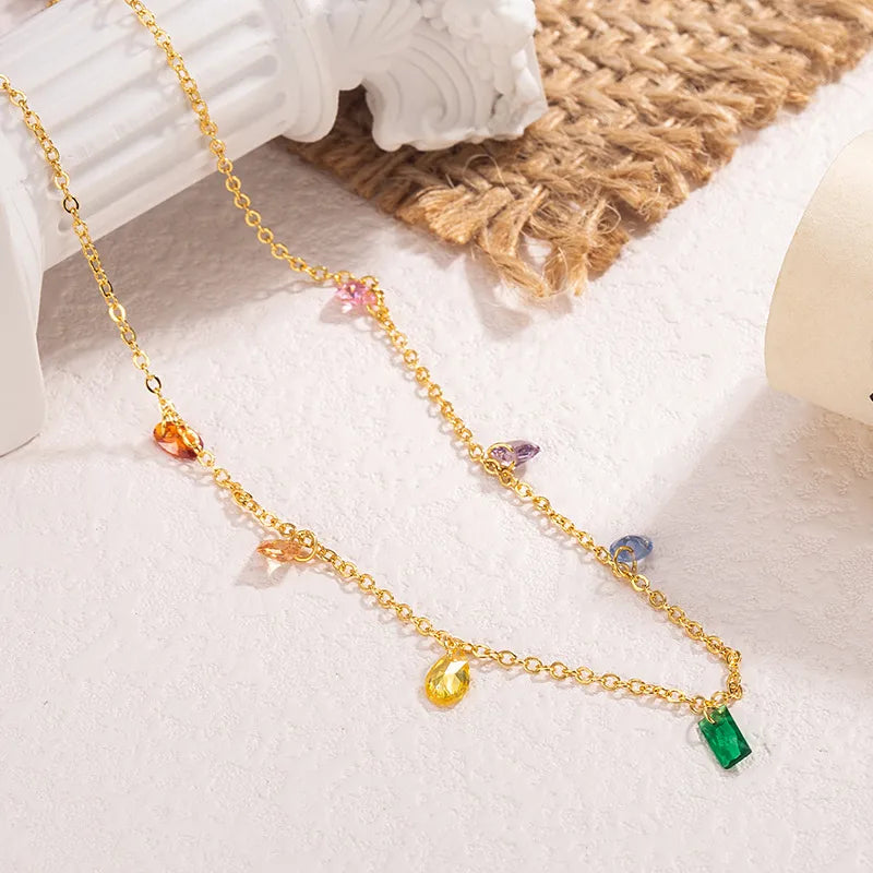 New Multi-Layer Colorful Irregular Rock Element Necklace Ethnic Style Minimalist Women's Fashion Star Heart Shaped Pendant