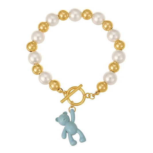 New Style Bear Knot Pendant Handmade Bead Mobile Phone Pearl Chain Fashion Women's Bracelet Beach Theme Accessory
