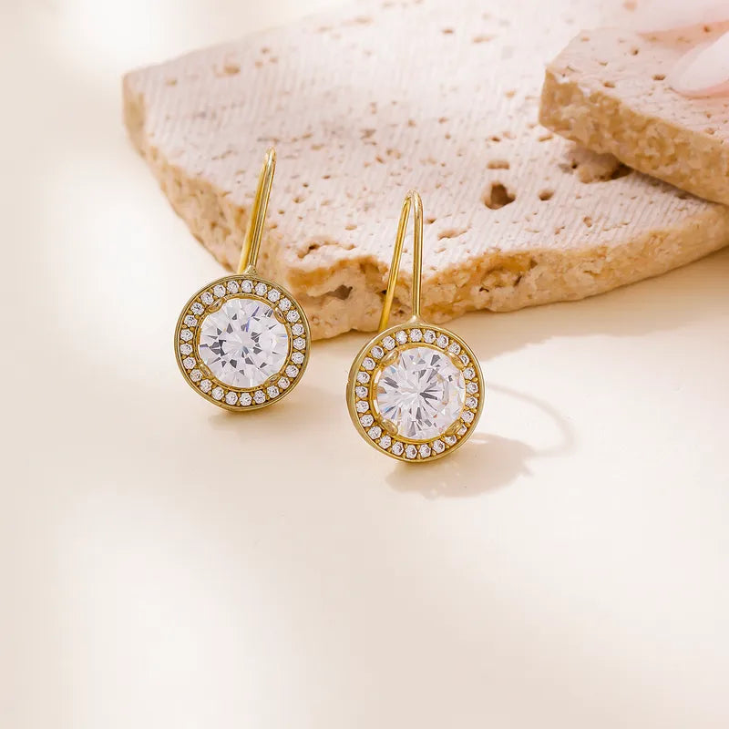 Original Design Fresh Retro Geometric Pattern Floral Pearl Earrings Setting 925 Silver Needle Zircon Earrings