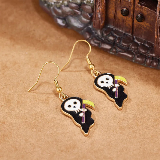 PVD Coated 18K Gold Plated Real Gold Plated Halloween Pattern 304 Stainless Steel Funny Simple Style Waterproof Non Tarnish Drop Earrings