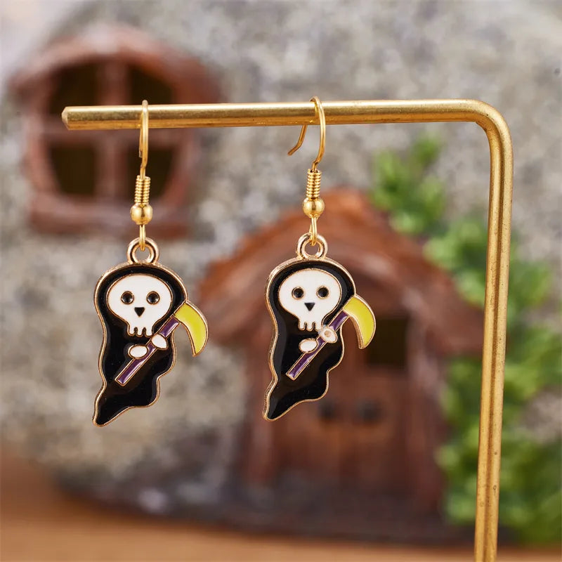 PVD Coated 18K Gold Plated Real Gold Plated Halloween Pattern 304 Stainless Steel Funny Simple Style Waterproof Non Tarnish Drop Earrings