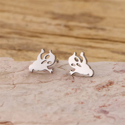 PVD Coated 18K Gold Real Gold Plated Ghost 304 Stainless Steel Elegant Simple Style Classic Style Waterproof Non Tarnish Ear Studs