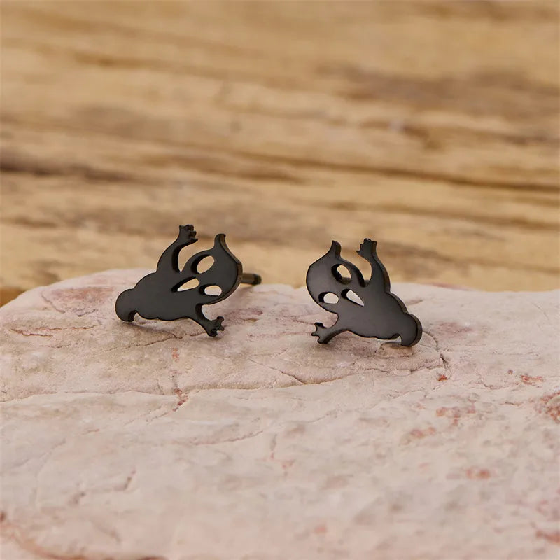 PVD Coated 18K Gold Real Gold Plated Ghost 304 Stainless Steel Elegant Simple Style Classic Style Waterproof Non Tarnish Ear Studs