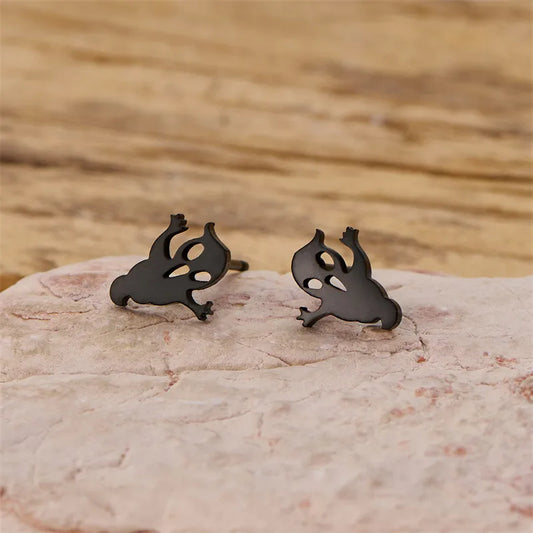 PVD Coated 18K Gold Real Gold Plated Ghost 304 Stainless Steel Elegant Simple Style Classic Style Waterproof Non Tarnish Ear Studs