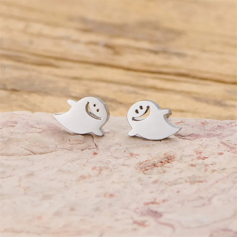 PVD Coated 18K Gold Real Gold Plated Ghost Devil's Eye 304 Stainless Steel Elegant Simple Style Classic Style Waterproof Non Tarnish Ear Studs