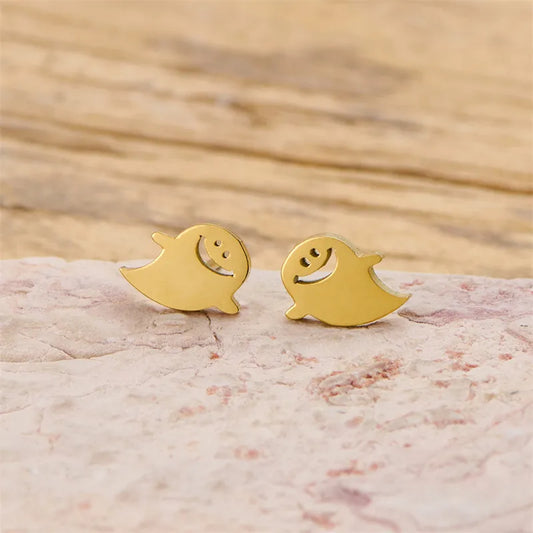 PVD Coated 18K Gold Real Gold Plated Ghost Devil's Eye 304 Stainless Steel Elegant Simple Style Classic Style Waterproof Non Tarnish Ear Studs