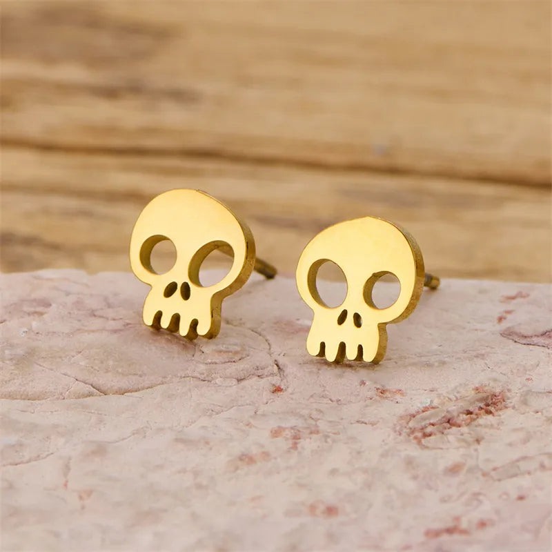 PVD Coated 18K Gold Real Gold Plated Ghost Devil's Eye 304 Stainless Steel Elegant Simple Style Waterproof Non Tarnish Ear Studs