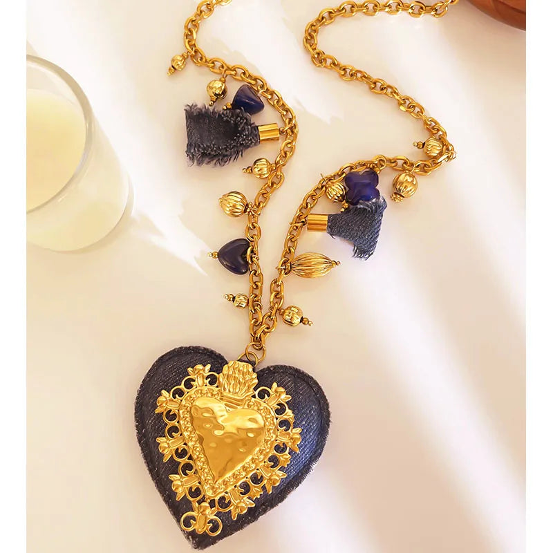 PVD Coated 18K Real Gold Plated Geometric Stainless Steel IG Style Retro Simple Style Hypoallergenic Stainless Steel Lobster Trigger Clasp Closure Pendant Necklace