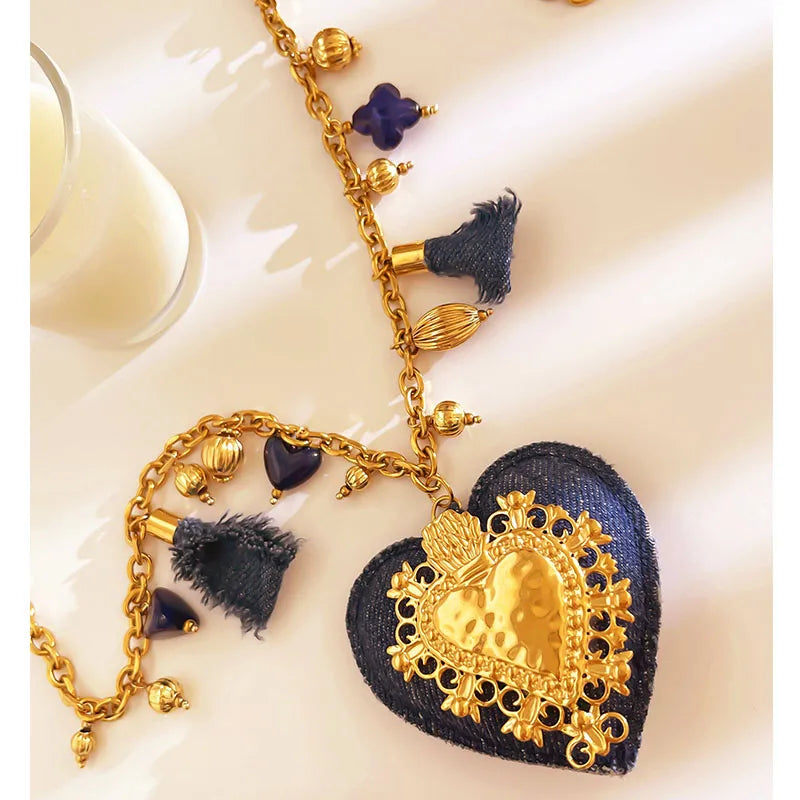 PVD Coated 18K Real Gold Plated Geometric Stainless Steel IG Style Retro Simple Style Hypoallergenic Stainless Steel Lobster Trigger Clasp Closure Pendant Necklace