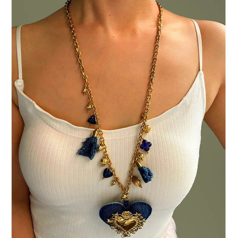 PVD Coated 18K Real Gold Plated Geometric Stainless Steel IG Style Retro Simple Style Hypoallergenic Stainless Steel Lobster Trigger Clasp Closure Pendant Necklace