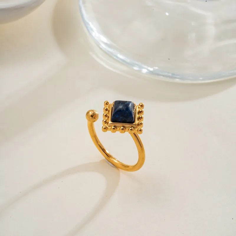 PVD Coated Real Gold Plated 18K Gold Geometric 304 Stainless Steel Casual Cute Simple Style Waterproof Non Tarnish Open Rings