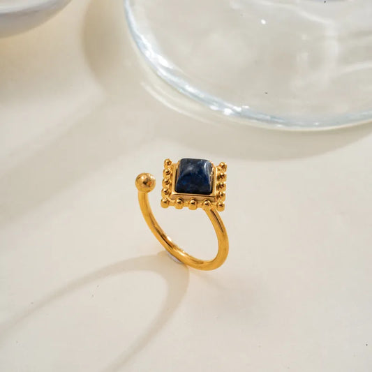 PVD Coated Real Gold Plated 18K Gold Geometric 304 Stainless Steel Casual Cute Simple Style Waterproof Non Tarnish Open Rings