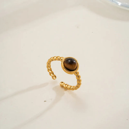 PVD Coated Real Gold Plated 18K Gold Geometric 304 Stainless Steel Casual Cute Simple Style Waterproof Non Tarnish Open Rings