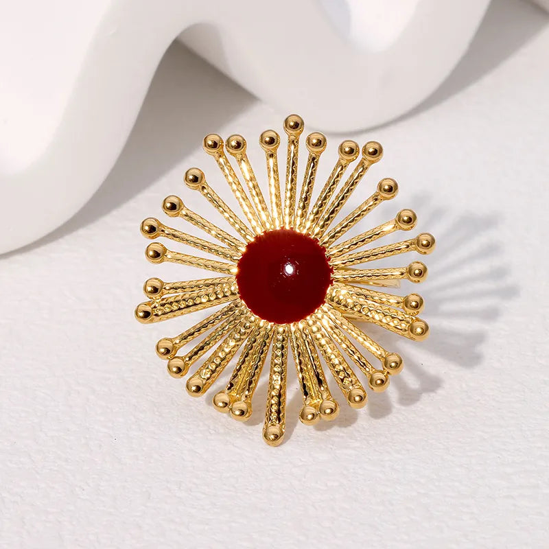 PVD Coated Real Gold Plated 18K Gold Irregular Geometric 304 Stainless Steel Glam Vintage Style French Style Waterproof Non Tarnish Open Rings