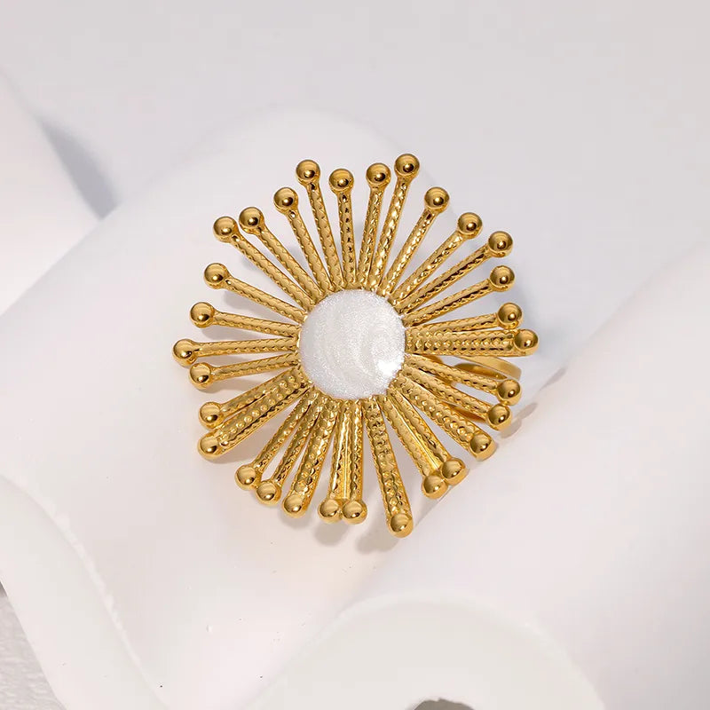 PVD Coated Real Gold Plated 18K Gold Irregular Geometric 304 Stainless Steel Glam Vintage Style French Style Waterproof Non Tarnish Open Rings