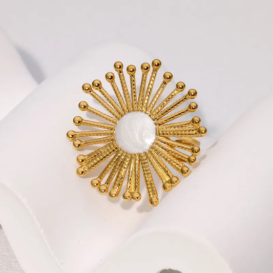 PVD Coated Real Gold Plated 18K Gold Irregular Geometric 304 Stainless Steel Glam Vintage Style French Style Waterproof Non Tarnish Open Rings