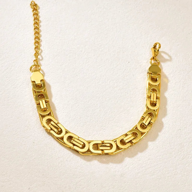 PVD Coated Real Gold Plated 18K Gold Solid Color 304 Stainless Steel Modern Style Waterproof Non Tarnish 304 Stainless Steel Lobster Trigger Clasp Closure Anklet