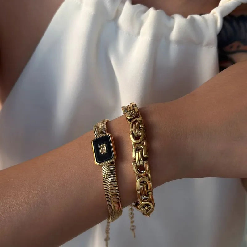 PVD Coated Real Gold Plated 18K Gold Solid Color 304 Stainless Steel Modern Style Waterproof Non Tarnish 304 Stainless Steel Lobster Trigger Clasp Closure Anklet