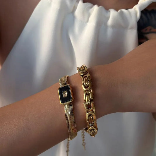 PVD Coated Real Gold Plated 18K Gold Solid Color 304 Stainless Steel Modern Style Waterproof Non Tarnish 304 Stainless Steel Lobster Trigger Clasp Closure Anklet