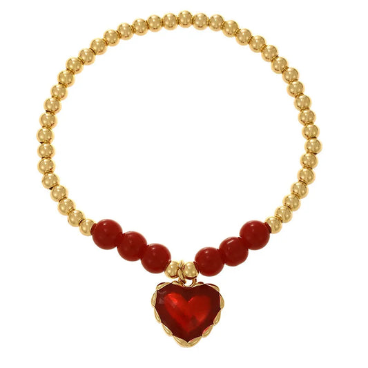 Red Cherry And Strawberry Pendants Women's Bracelets Style Fashion Jewelry Copper Material Fruit Patterns