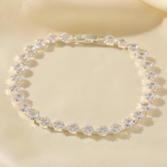 Romantic Luxury Copper Plated 14K Gold Embedded Zircon Colorful Full Diamond Bracelet Elegant Sexy Fashion Jewelry Accessory