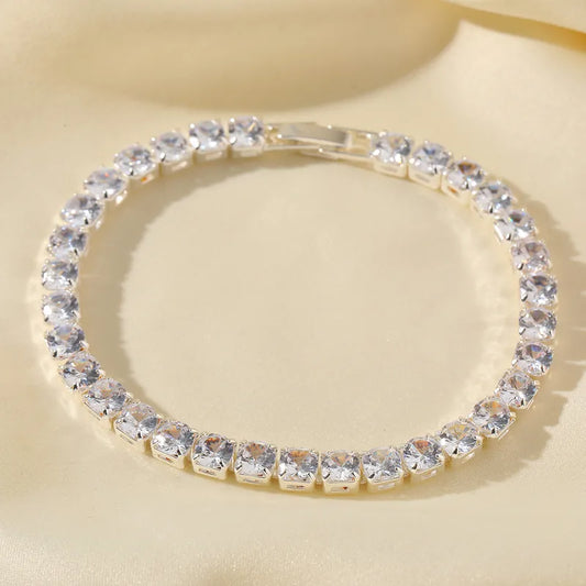 Romantic Luxury Copper Plated 14K Gold Embedded Zircon Colorful Full Diamond Bracelet Elegant Sexy Fashion Jewelry Accessory