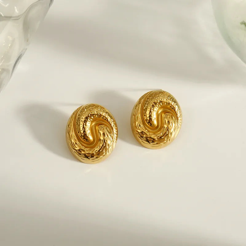 Romantic Shiny Solid Color 304 Stainless Steel Ear Studs