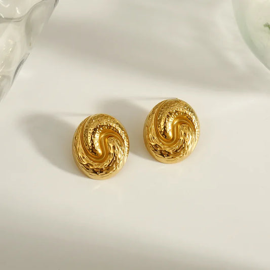 Romantic Shiny Solid Color 304 Stainless Steel Ear Studs