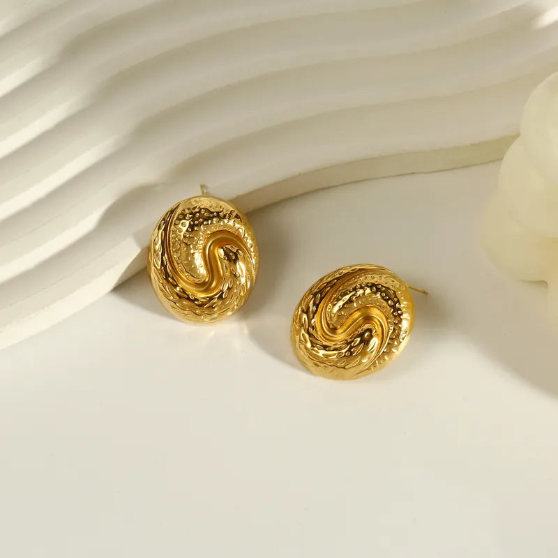 Romantic Shiny Solid Color 304 Stainless Steel Ear Studs