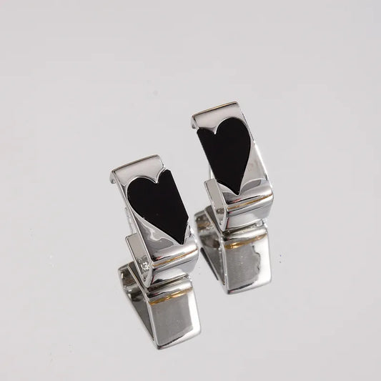 S925 Sterling Silver Needle Copper Plated 18K Gold Drop Oil Heart Shaped Earrings Elegant Simple Style For Casual Holiday Party Daily Use