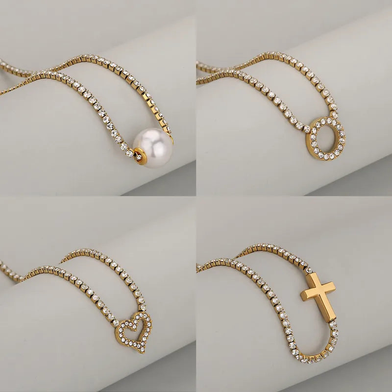 Stainless Steel Claw Chain Necklace Cross Round Heart Shaped Wedding Season Valentine's Day Thanksgiving New Year Jewelry Accessory