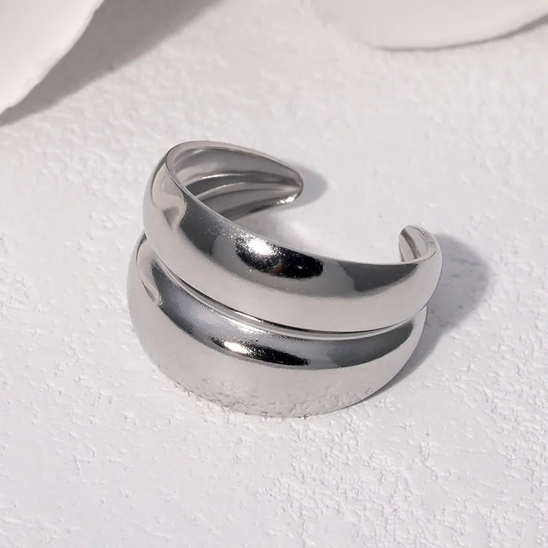 Stainless Steel Rings Classic Retro 18K Gold Non-Fading Titanium Simple Fashionable Jewelry Accessories For Casual Holiday Daily Use