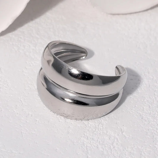 Stainless Steel Rings Classic Retro 18K Gold Non-Fading Titanium Simple Fashionable Jewelry Accessories For Casual Holiday Daily Use