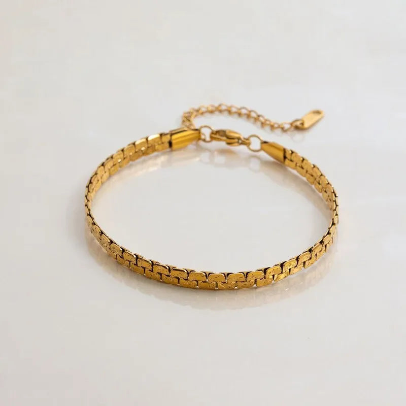 Stainless Steel Titanium Steel Gold Plated Women's Bracelet Fashionable Vintage Hand Jewelry