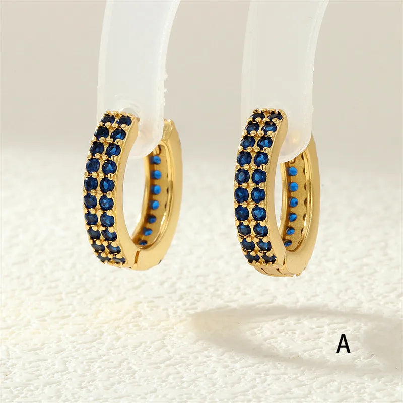 Stylish Hip Hop Earrings Full Of Zircon Men Women Trendy Ear Jewelry Lightweight Niche Ear Hoops