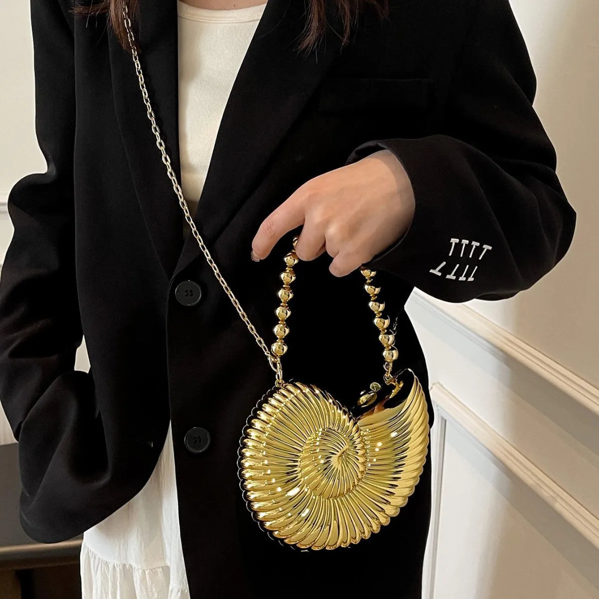 Summer New Acrylic Shell Bag Fashion Messenger Bag Dinner Makeup Storage Bag Clutch Chain Closed Shell Handbag