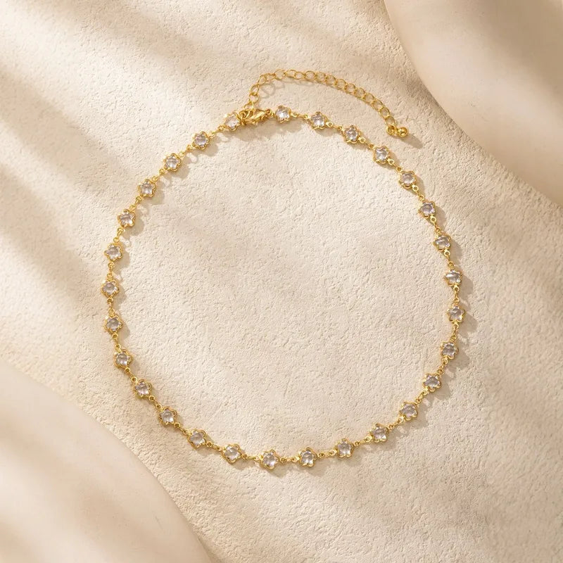 Summer Trendy Layered Fresh Minimalist INS Style Flower Shape Dopaamine Clavicle Chain Color Block Popular Women's Necklace