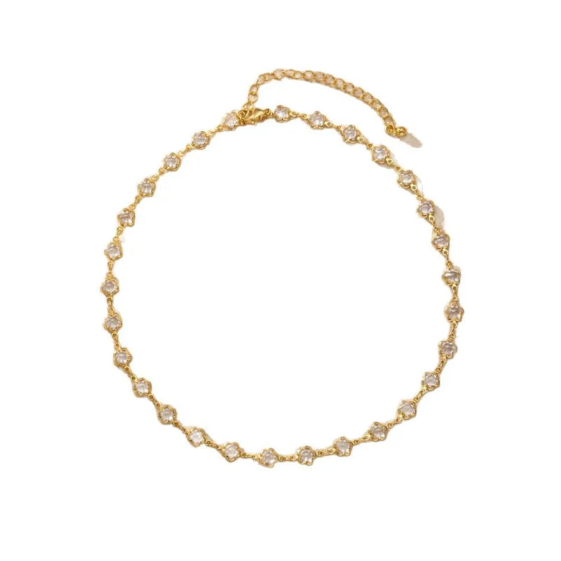 Summer Trendy Layered Fresh Minimalist INS Style Flower Shape Dopaamine Clavicle Chain Color Block Popular Women's Necklace