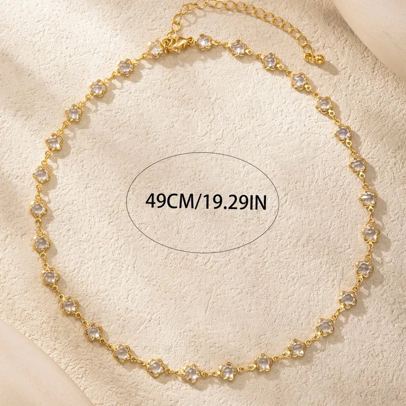 Summer Trendy Layered Fresh Minimalist INS Style Flower Shape Dopaamine Clavicle Chain Color Block Popular Women's Necklace