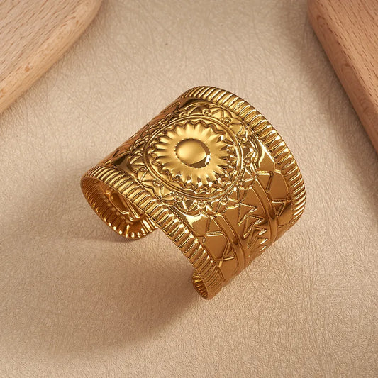 Sun Opening Bracelet Vacuum Plating 304 Stainless Steel Hot Sale Casual Holiday Modern Style Women's Jewelry