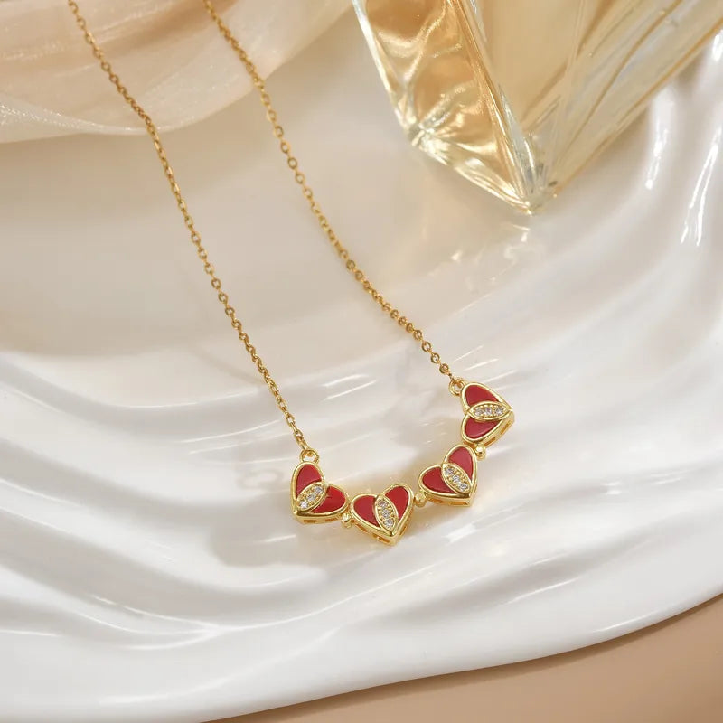 Titanium Steel Lucky Flower Necklace Women's Two-Way Wear Magnetic Lockbone Chain Fashionable Versatile Commuting Accessory