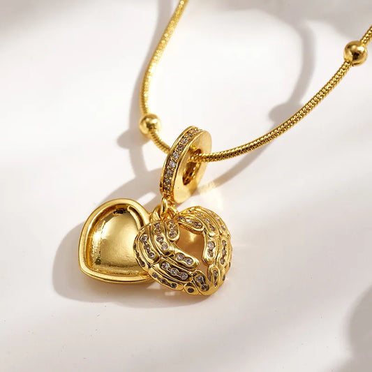 Trend Classic Ins Style Copper Water Plated 18K Real Gold Micro Inlaid Zircon Colorful Oil Drop Suitcase Heart Airplane Camera Beaded Necklace