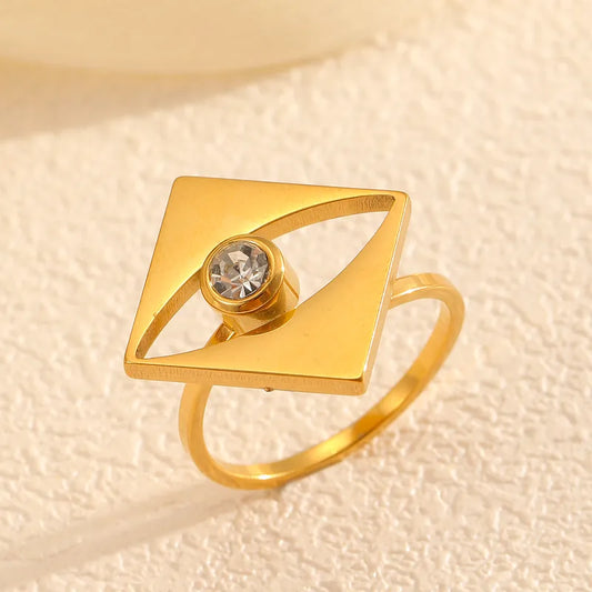 Trendy Non-Loss Of Color Stainless Steel Open Ring Irregular Design Hand Jewelry Unisex Wave Ring Street Style High Street Fashion