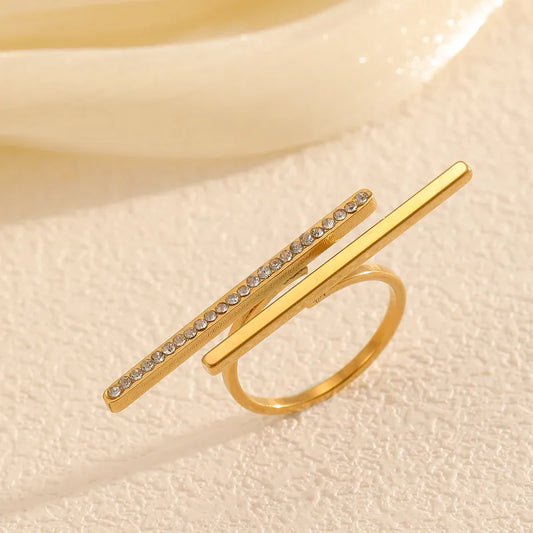 Trendy Non-Loss Of Color Stainless Steel Open Ring Irregular Design Hand Jewelry Unisex Wave Ring Street Style High Street Fashion