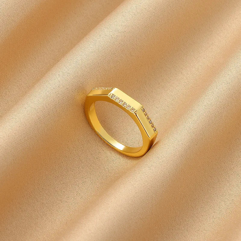 Vintage Natural Stone Open Ring Geometric High-End Design Sensation Light Luxury Versatile Rings For Men And Women